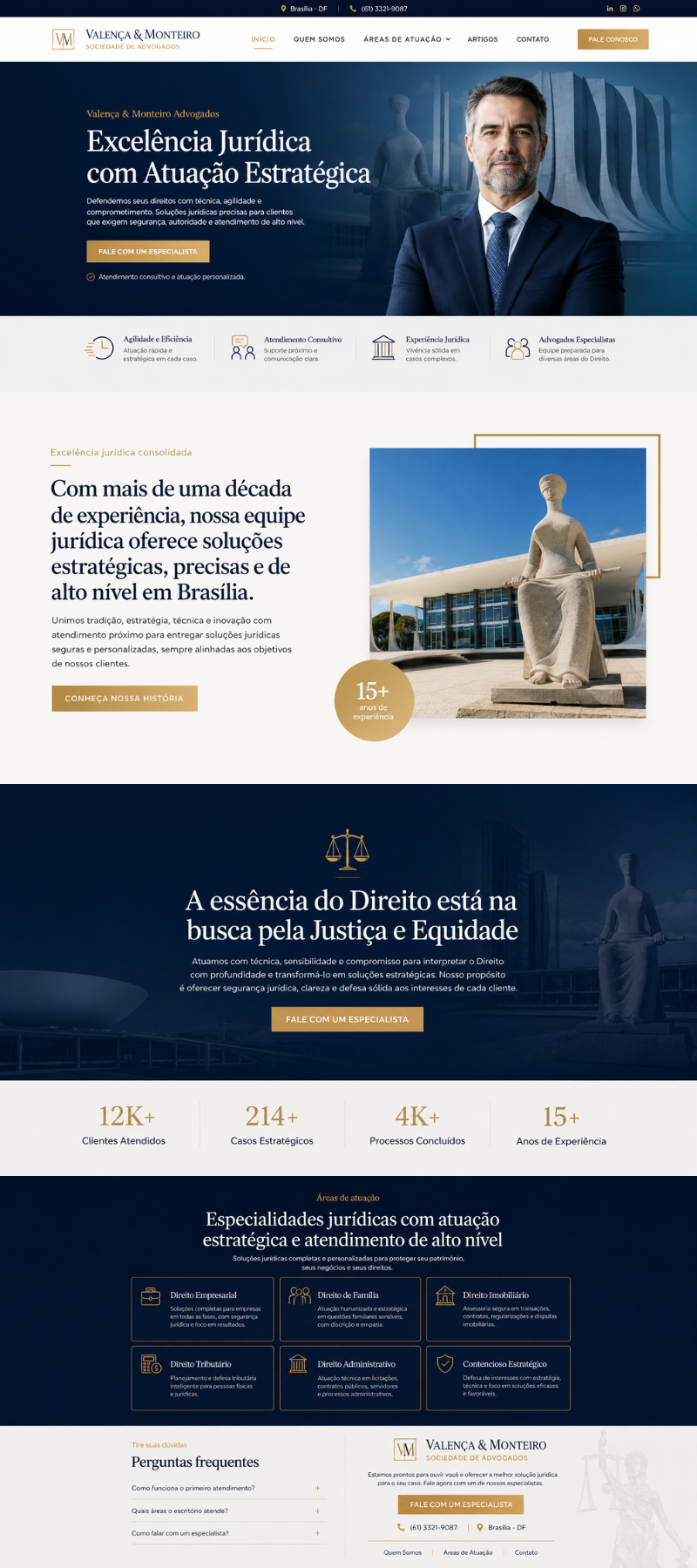 Modelo real de site para advogado Administrativo