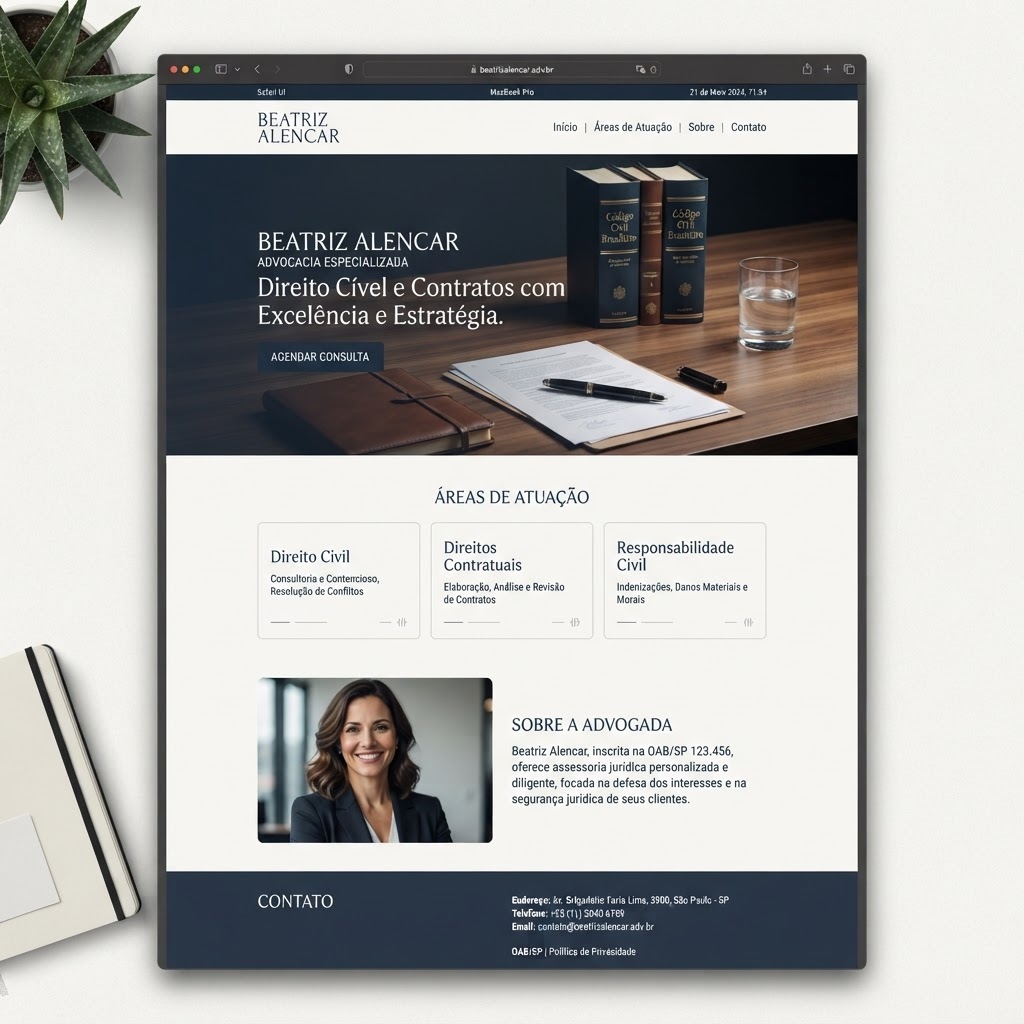 Modelo real de site para Cível e Contratos, já entregue