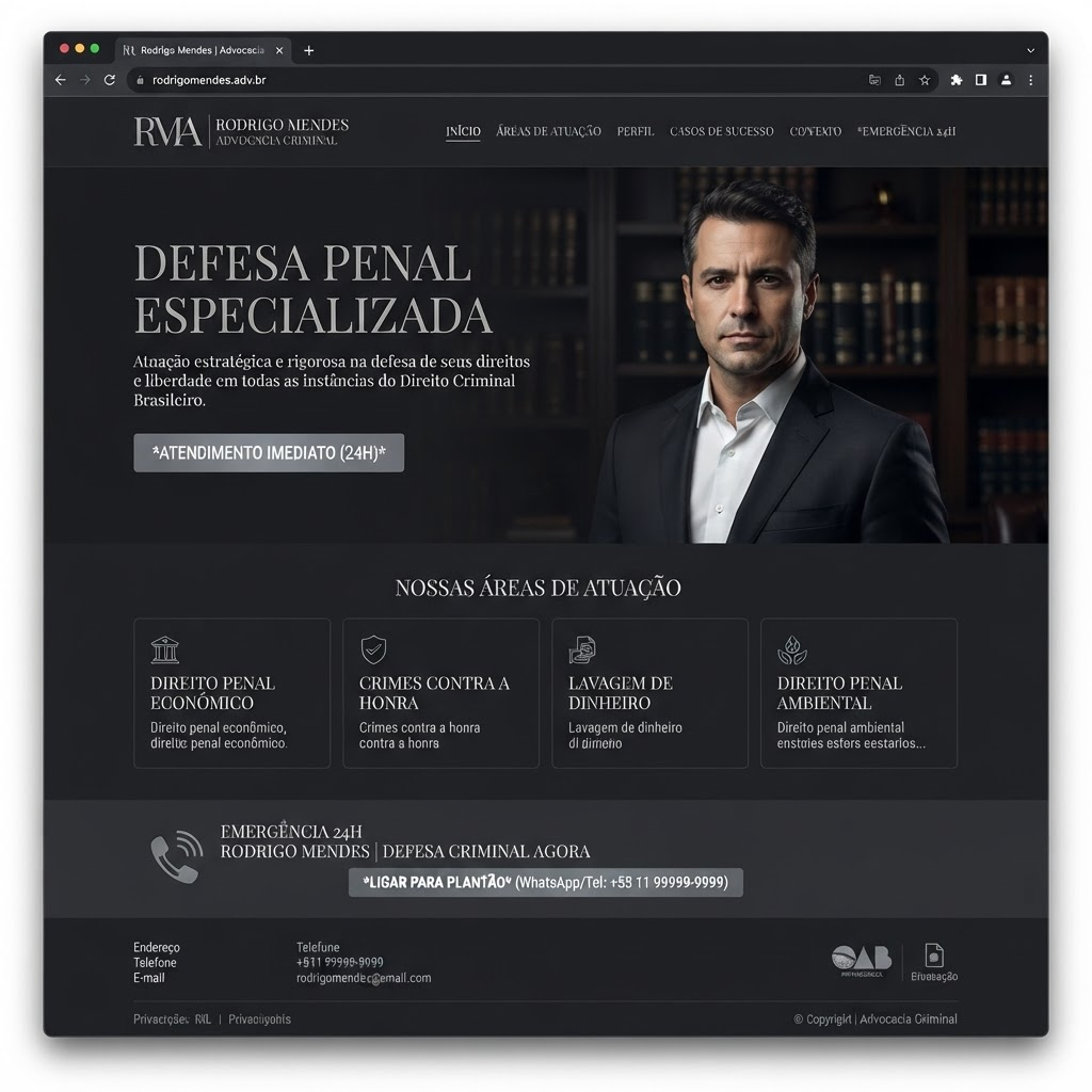 Modelo real de site para Criminal, já entregue