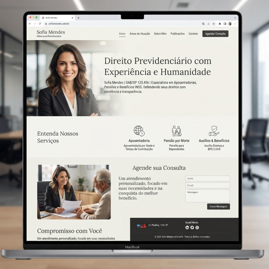 Modelo real de site para Previdenciário, já entregue